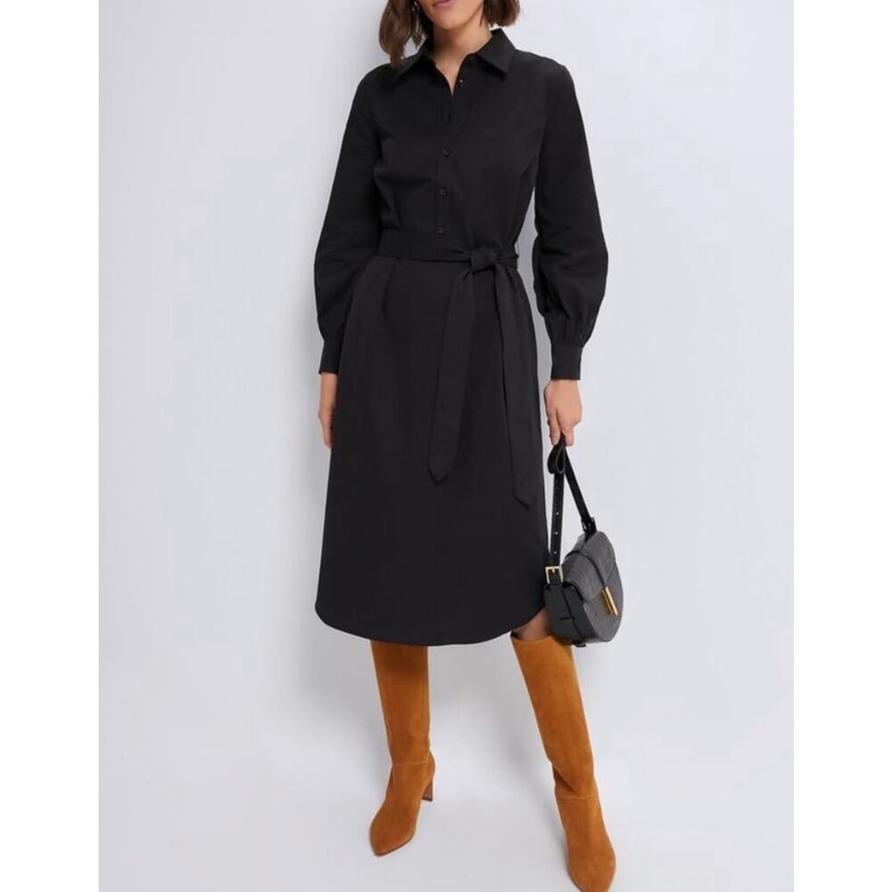 NWT TUCKERNUCK Black Lantern Sleeve Tory Shirt Dress SZ S